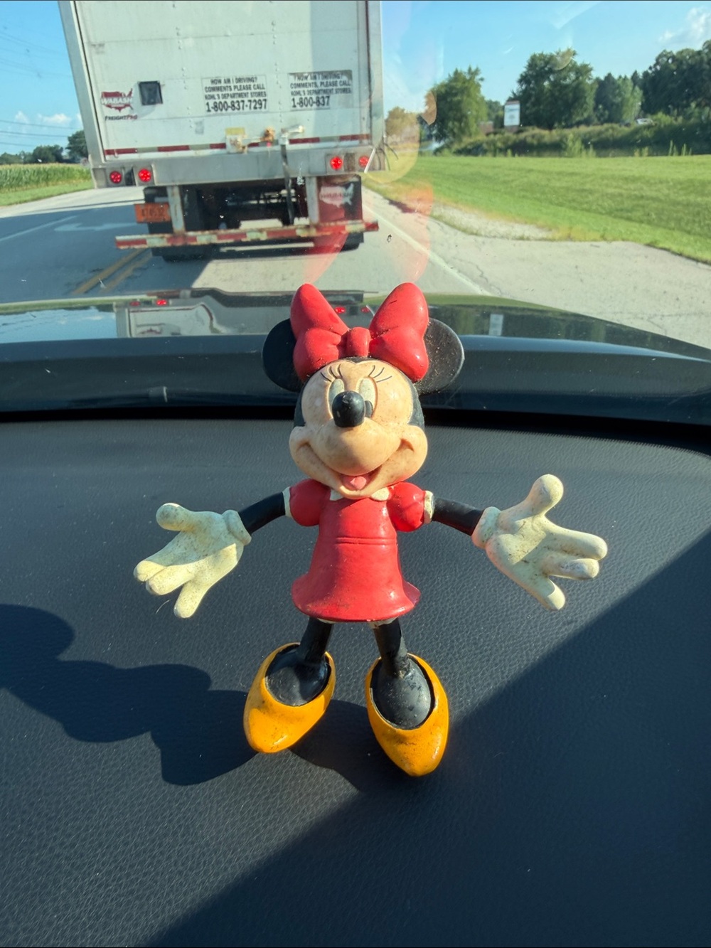 VINTAGE Minnie Mouse Poseable Bendy Rubber Figure Disney 5" Applause